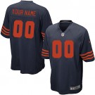 Men's Chicago Bears Customized Game Navy Orange Jersey