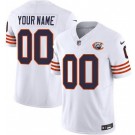 Men's Chicago Bears Customized Limited White Throwback FUSE Vapor Jersey