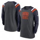 Men's Chicago Bears Gray Orange Tri Blend Raglan Athletic Long Sleeve T Shirt