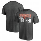 Men's Chicago Bears Heather Charcoal Stronger Together Printed T-Shirt 0911