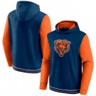 Men's Chicago Bears Navy Orange Block Party Pullover Hoodie