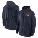 Men's Chicago Bears Navy Sideline Club Performance Full Zip Hoodie