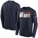 Men's Chicago Bears Navy Sideline Impact Legend Performance Long Sleeves T Shirt 612