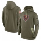 Men's Chicago Bears Olive 2022 Salute to Service Therma Performance Pullover Hoodie