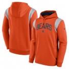 Men's Chicago Bears Orange Gray Sideline Athletic Stack Performance Pullover Hoodie