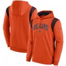 Men's Chicago Bears Orange Sideline Athletic Stack Performance Pullover Hoodie