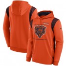 Men's Chicago Bears Orange Sideline Logo Performance Pullover Hoodie