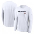 Men's Chicago Bears White Sideline Infograph Lock Up Performance Long Sleeve T Shirt