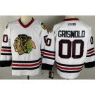 Men's Chicago Blackhawks #00 Clark Griswold White Throwback Jersey