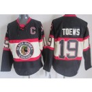 Men's Chicago Blackhawks #19 Jonathan Toews Black Alternate Throwback Jersey