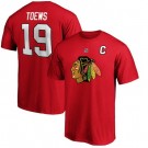 Men's Chicago Blackhawks #19 Jonathan Toews Red Printed T Shirt 112231