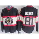 Men's Chicago Blackhawks #81 Marian Hossa Black Alternate Throwback Jersey