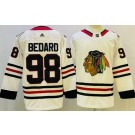 Men's Chicago Blackhawks #98 Connor Bedard White Authentic Jersey