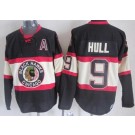 Men's Chicago Blackhawks #9 Bobby Hull Black Alternate Throwback Jersey