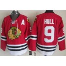 Men's Chicago Blackhawks #9 Bobby Hull Red Throwback Jersey