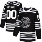 Men's Chicago Blackhawks Customized Black 2019 Winter Classic Authentic Jersey