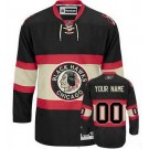 Men's Chicago Blackhawks Customized Black Alternate Reebok Authentic Jersey