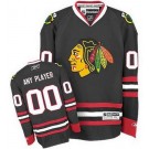 Men's Chicago Blackhawks Customized Black Reebok Authentic Jersey