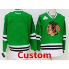 Men's Chicago Blackhawks Customized Green Reebok Jersey