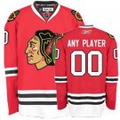 Men's Chicago Blackhawks Customized Red Reebok Authentic Jersey