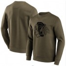 Men's Chicago Blackhawks Khaki Iconic Preferred Logo Graphic Crew Sweatshirt