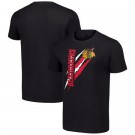 Men's Chicago Blackhawks Starter Black Color Scratch T Shirt