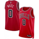 Men's Chicago Bulls #0 Coby White Red Heat Press Jersey