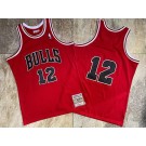 Men's Chicago Bulls #12 Michael Jordan Red 1990 Throwback Authentic Jersey