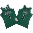 Men's Chicago Bulls #1 Derrick Rose Green Black 2008 Throwback Swingman Jersey