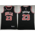 Men's Chicago Bulls #23 Michael Jordan Black Bulls Icon Swingman Jersey