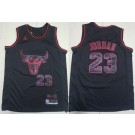 Men's Chicago Bulls #23 Michael Jordan Black City Swingman Jersey