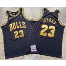 Men's Chicago Bulls #23 Michael Jordan Black Gold 1997 Finals Authentic Jersey