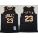 Men's Chicago Bulls #23 Michael Jordan Black Gold 1997 Finals Swingman Jersey