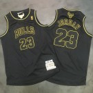 Men's Chicago Bulls #23 Michael Jordan Black Gold 1997 Throwback Authentic Jersey