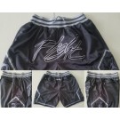 Men's Chicago Bulls #23 Michael Jordan Black Gray 1985 Just Don Shorts