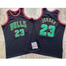 Men's Chicago Bulls #23 Michael Jordan Black Naples 1993 Throwback Authentic Jersey