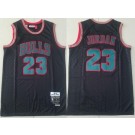 Men's Chicago Bulls #23 Michael Jordan Black Plaid 1997 Throwback Swingman Jersey