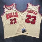 Men's Chicago Bulls #23 Michael Jordan Gold 1995 Throwback Authentic Jersey