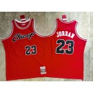 Men's Chicago Bulls #23 Michael Jordan Red 1984 Throwback Authentic Jersey