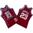 Men's Chicago Bulls #23 Michael Jordan Red 1989 All Star Swingman Jersey