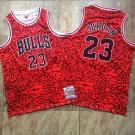 Men's Chicago Bulls #23 Michael Jordan Red 1996 Leopard Print Authentic Jersey