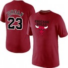 Men's Chicago Bulls #23 Michael Jordan Red Printed T Shirt 14849