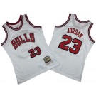 Men's Chicago Bulls #23 Michael Jordan White 1984 Throwback Swingman Jersey