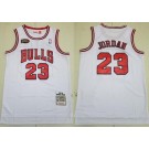 Men's Chicago Bulls #23 Michael Jordan White 1997 Finals Throwback Swingman Jersey