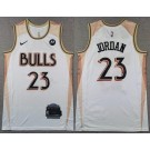 Men's Chicago Bulls #23 Michael Jordan White 2024 City Sponsor Swingman Jersey