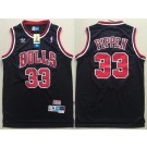 Men's Chicago Bulls #33 Scottie Pippen Black Hollywood Classic Throwback Swingman Jersey