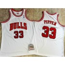 Men's Chicago Bulls #33 Scottie Pippen White 1997 Throwback Authentic Jersey