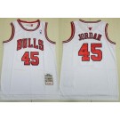 Men's Chicago Bulls #45 Michael Jordan White 1984 Throwback Swingman Jersey