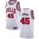 Men's Chicago Bulls #45 Michael Jordan White Icon Hot Press Jersey