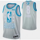Men's Chicago Bulls #8 Zach LaVine Gray Diamond 75th 2022 All Star Heat Press Jersey